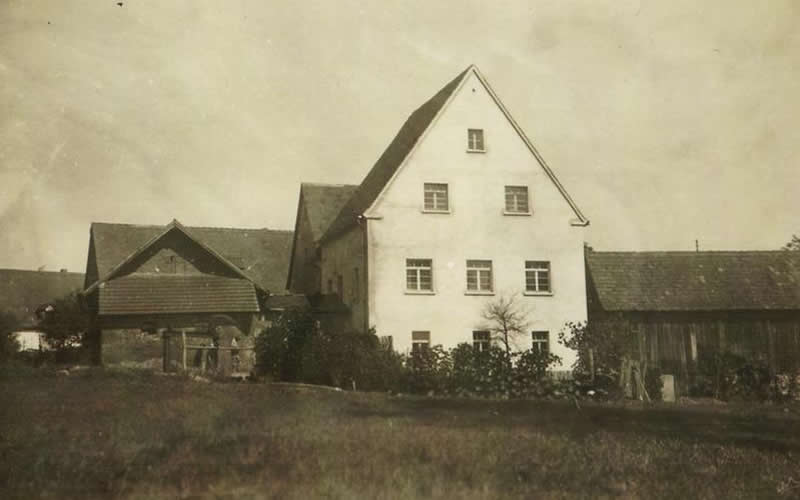 Neues Mühlengelände ca. 1940 mit Säge von 1817 (Südansicht)